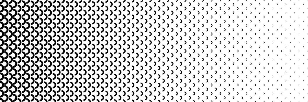 black halftone of semicircle design for pattern and background. vector