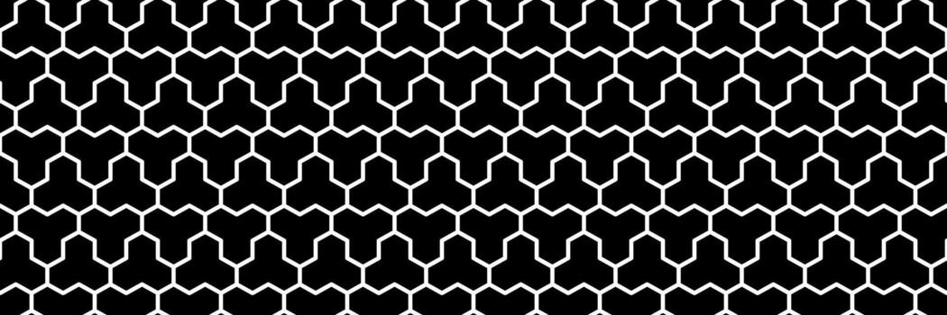 horizontal sin costura negro y blanco hexágono loseta y textil modelo para diseño. vector