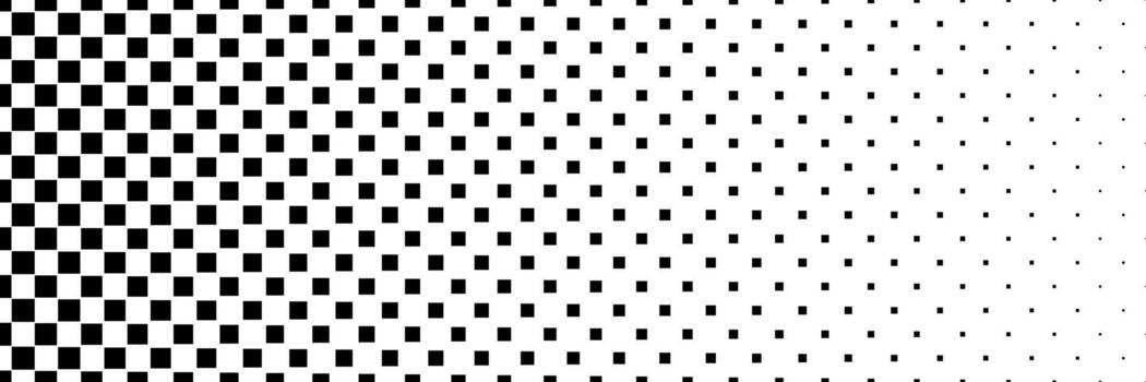horizontal black halftone of square design for pattern and background vector