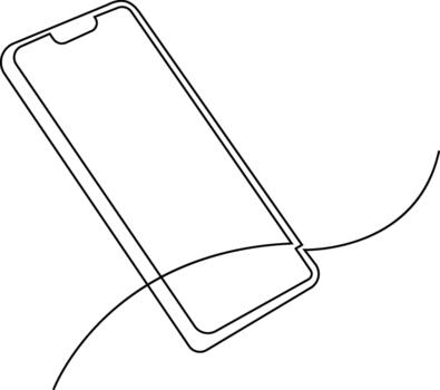 Minimalist smartphone resting on a surface showcasing modern design and simplicity concept vector