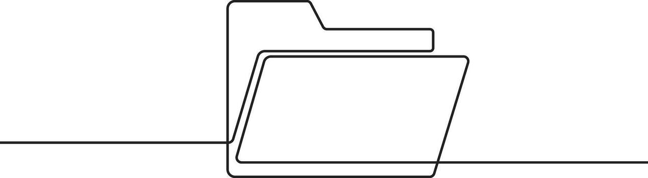 Minimalist folder icon drawing a continuous line representing organization and simplicity vector