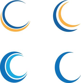 Abstract crescent shapes floating on white background symbolizing growth and innovation vector