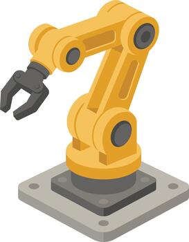 Industrial Robot Automation Robotics in Manufacturing technology vector