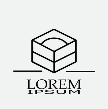 Modern abstract cube logo design with elegant typography for business branding vector