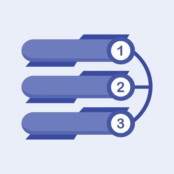 Modern infographic diagram with three numbered steps, perfect for business presentation and workflow design. vector