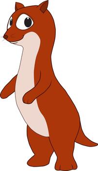 A funny mink standing and posing and smiling vector