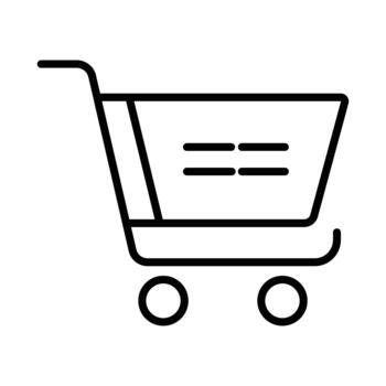 Shopping cart line icon. Simple outline symbol for e-commerce, online store, and add to cart button. vector