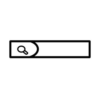 Minimalist search bar with magnifying glass icon. A clean and simple search box illustration for website and application UI design. vector