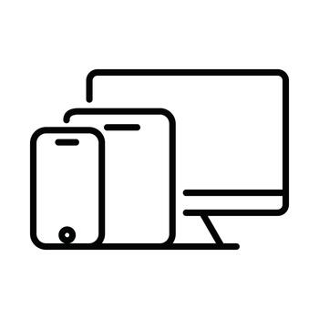 Responsive Web Design Icon with Multiple Devices Screen Line Art vector