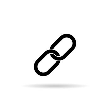 Chain link icon. URL connection symbol. Hyperlink, attachment sign vector