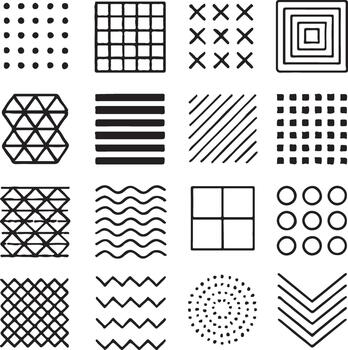 Abstract geometric patterns collection vector