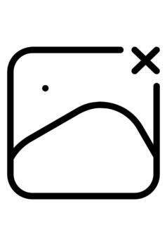 Deleted photo image file error symbol. Broken or unavailable picture placeholder. Image gallery with an 'X' remove mark. vector