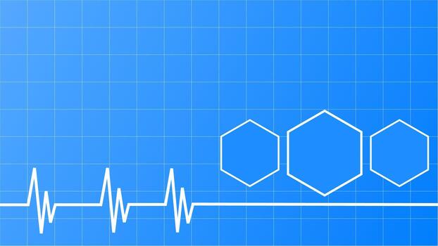 Digital Healthcare Background with ECG and Hexagon vector