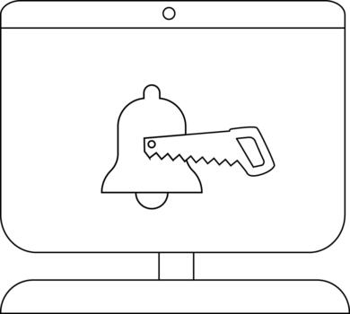 monitor muestra campana siendo aserrado sugerencia notificación bloqueo interrupción vector