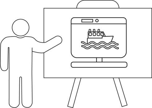 resumido figura puntos a un pantalla demostración un barco en olas vector