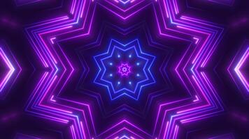 dinâmico transformação do néon padrões dentro uma contínuo ciclo. caleidoscópio ou animação para ioga e meditação. desatado ciclo. video