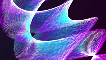 vibrante resumen animación, antecedentes de fluido neón olas en azul, púrpura, y rosado tonos brillante digital líneas formar suave formas tecnología, datos, y futurista movimiento antecedentes. video