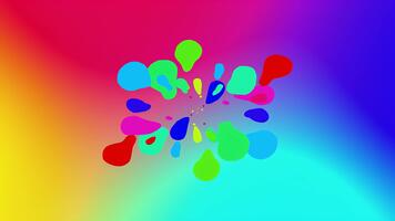 Dynamic Abstract Colorful Blobs Exploding on a Rainbow Gradient Background. video