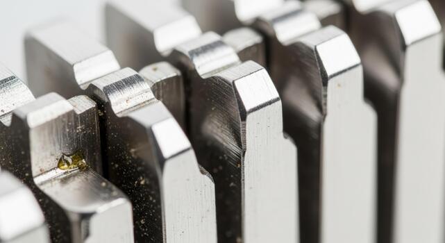 Macro view of industrial metal gear teeth. precision engineering for logistics and security machinery builds confidence in its mechanical strength and reliability photo