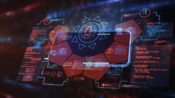 infografica e programma codice elementi visualizzato sopra il smartphone schermo video