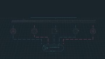 animato Schermo raffigurante computer sistemi in lavorazione complesso dati flussi video