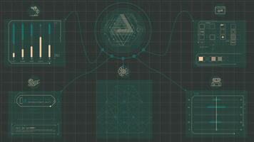 Animated screen showing data processing by an AI-controlled system video