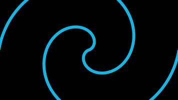 Mesmerizing blue spiral swirling and expanding on a black background, creating a hypnotic and psychedelic optical illusion suitable for captivating visual effects and abstract motion graphics video