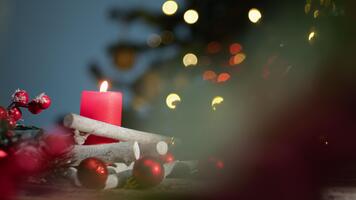 Weihnachten rot Kerze unter das Baum video