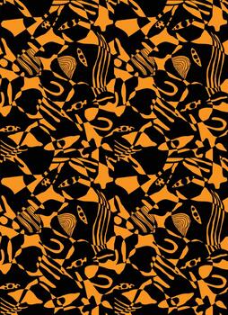 black and orange abstract patch design repeated texture pattern vector