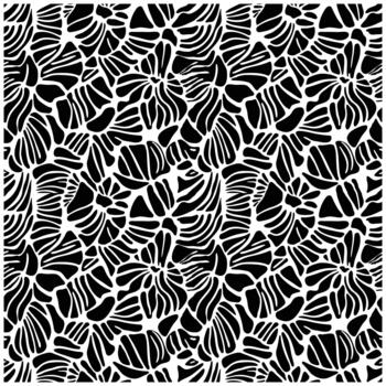 A monochrome pattern showcasing an array of flowers in black and white. vector