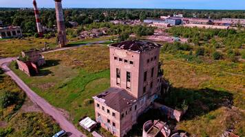 Exploring an abandoned building in Latvia from above video