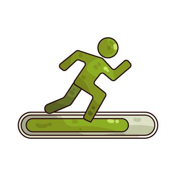 corriendo figura cargando bar ilustración vector