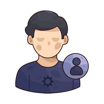 Person with Settings Button vector