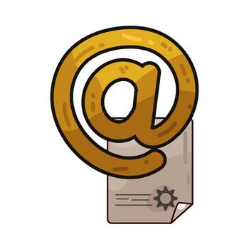 Email Setting on Document Illustration vector