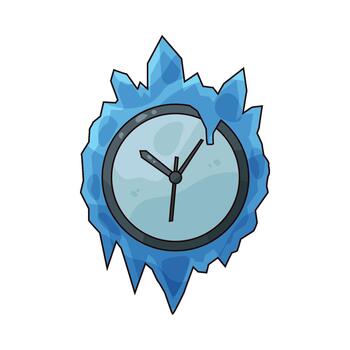 congelado reloj con hielo fragmentos vector