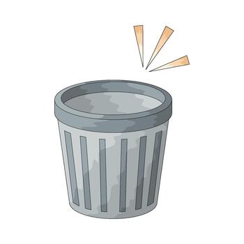 Illustration of Empty Trash Can vector