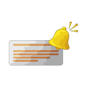 notificación campana con texto mensaje vector