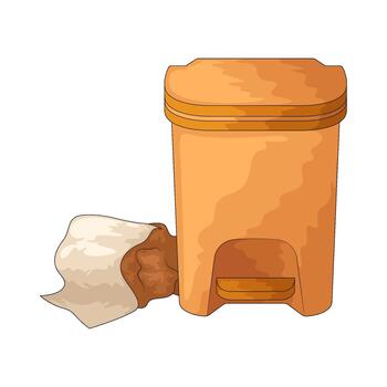 Illustration of Trash Can and Garbage vector