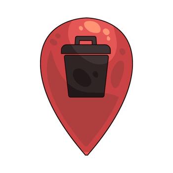 Trashcan in Red Map Pointer vector