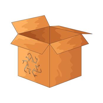 Empty Cardboard Box with Recycle Symbol vector