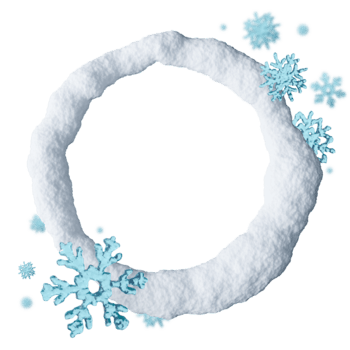 ein 3d gerendert Schnee Kreis Rahmen ist isoliert auf transparent Hintergrund. zart Schneeflocken schmücken das rahmen, Erstellen ein festlich und winterlich Gefühl geeignet zum saisonal Projekte. png