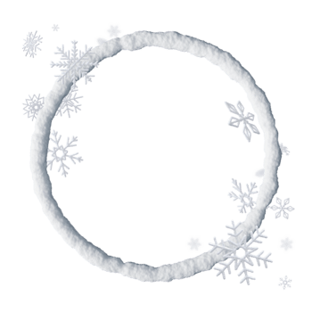 detta scen funktioner en 3d framställa av en snö cirkel ram Utsmyckad med delikat vit snöflingor, skapande en vinterlig atmosfär. isolerat på transparent bakgrund. kopia Plats. png