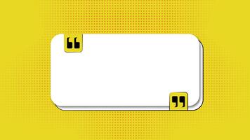 animerad meddelande låda täcka över. en dynamisk looping animering av en gul och svart Citat låda för inspirerande meddelanden video