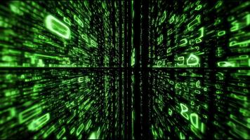 Teilt Grün Code Kreuz Muster mit gespiegelt Paneele video