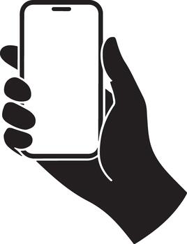 Hand holding smartphone with blank screen for app interface design vector