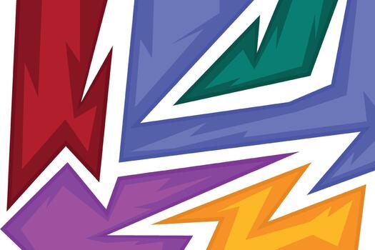 Abstract Comic Background with Colorful Zigzag Lightning Shapes and Bold Lines vector