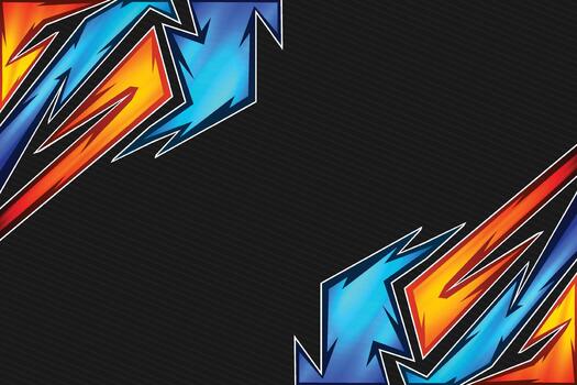 Blue and orange sharp Abstract Dynamic Sports Style Background Design vector