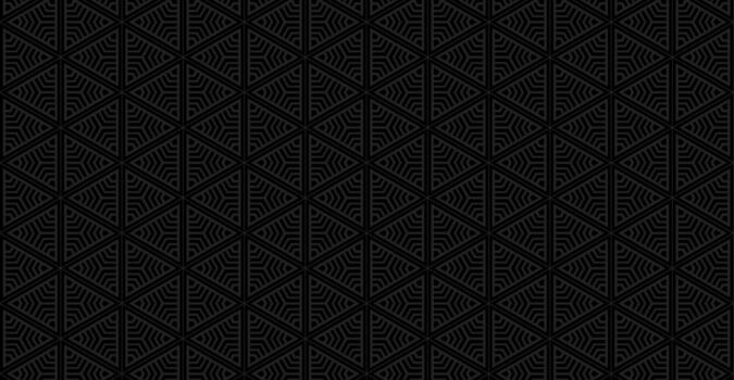Dark Monochrome Complex Geometric Triangle and Hexagon Pattern vector