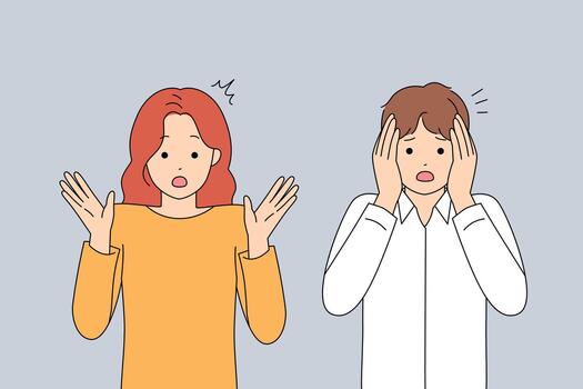 Team members react enthusiastically to surprising announcement vector