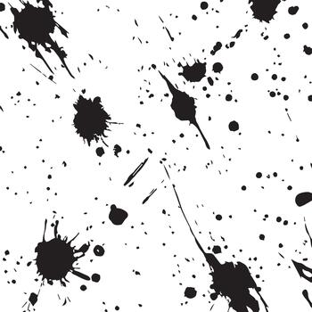 Black Ink Splatter Texture Seamless Pattern Background vector
